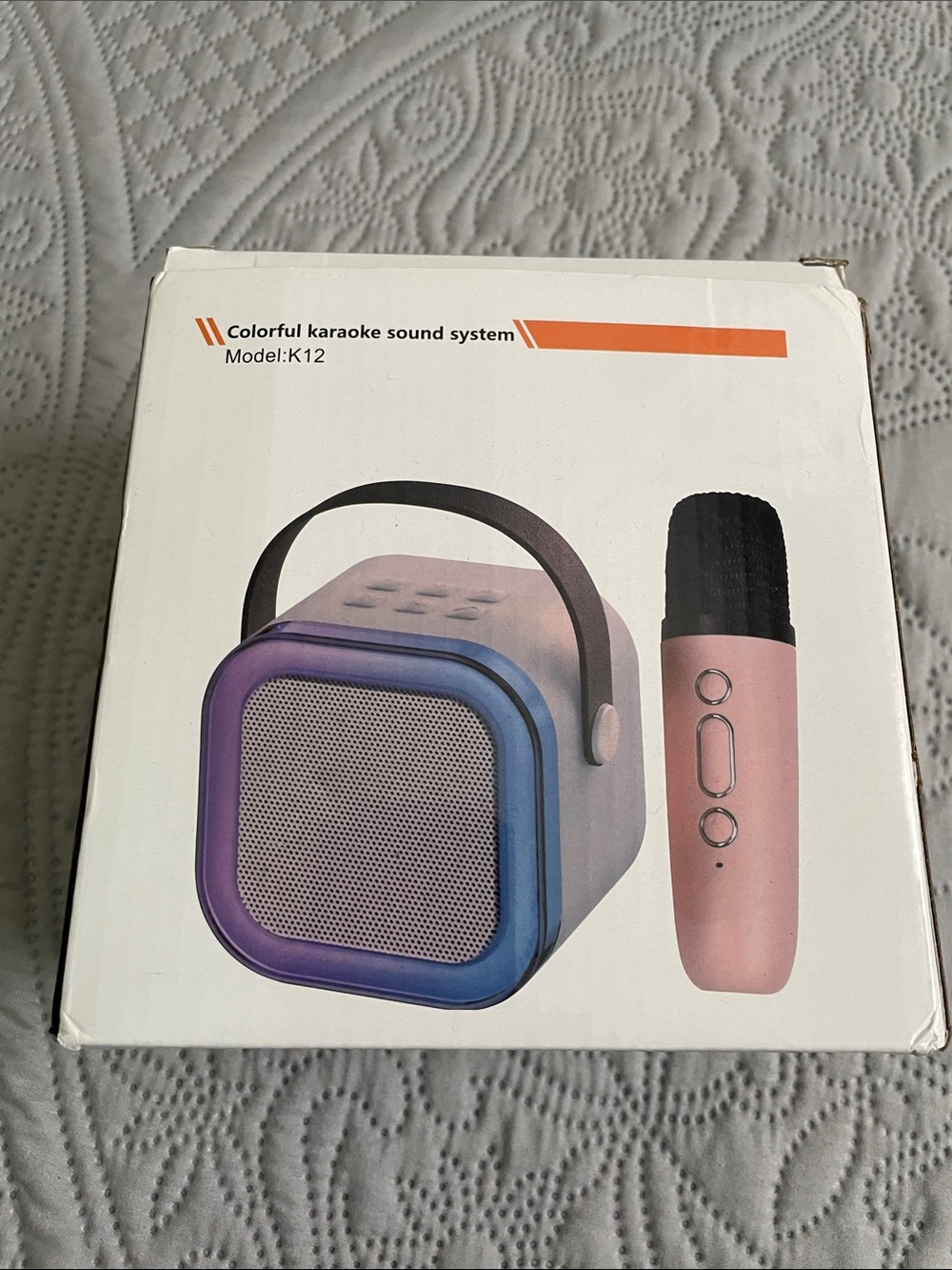 Colorful Portable Karaoke Sound System with Pink Microphone